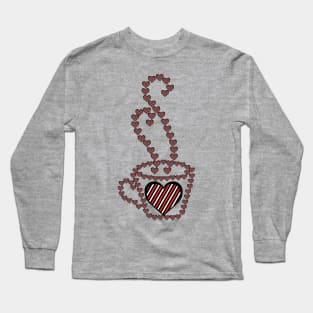 Hot Coffee Heart Smell Long Sleeve T-Shirt